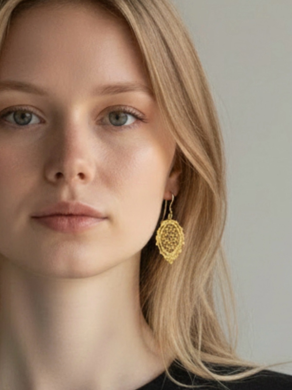 Gold Filigree Teardrop Earrings - Women Jewelry